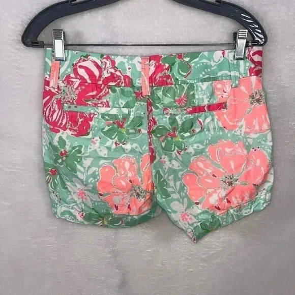 Lilly Pulitzer Women's Size 00 The Callahan Short Mint Green Pink Floral - Picture 3 of 9